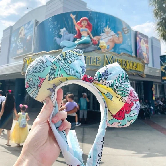 New York Couture Reworked Disney Vtg Little Mermaid Tie-up Mouse Ears Headband - Picture 4 of 6